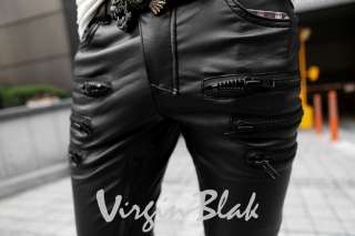 vb HOMME 8 Zip Faux Leather Pants 3YL  
