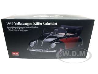   Volkswagen Beetle Kafer Convertible Red/Black die cast car by Sunstar