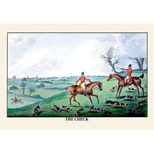  Fox Hunters and Hounds in an Open Field 28x42 Giclee on 