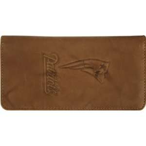  New England Patriots Embossed Leather Cowhide Checkbook 