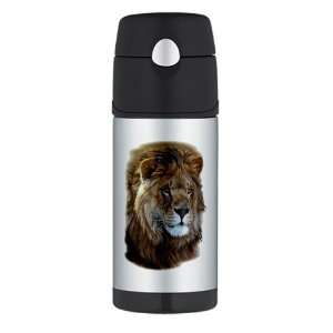  Thermos Travel Water Bottle Lion Portrait 