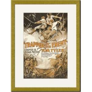  Gold Framed/Matted Print 17x23, Jungle Mystery  Trapped by 