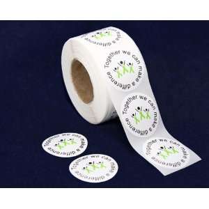  Lime Green Ribbon Stickers (500 Stickers) 