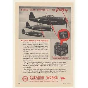  1944 Gleason Works Aircraft Engine Spiral Bevel Gear 