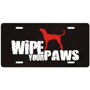   English Coonhound / Wipe Your Paws  License Plate Dog