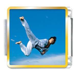 Karate Kick Sports Italian Charms Bracelet Link