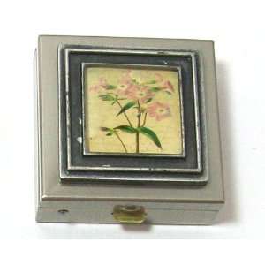 KBD Studio Decorative PillBox With Vintage Pink Morning Glory Flowers 