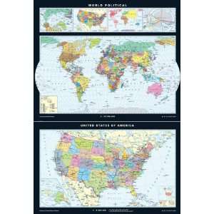   World & United States Combo Educational Wall Map