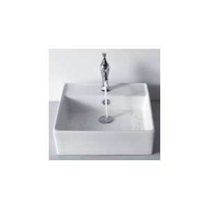 KRAUS C KCV 150 15001CH Square Ceramic Sink and Ventus Basin Faucet 