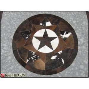Hair On Leather Patchwork 40in. Cowhide Skin Rug Carpet  