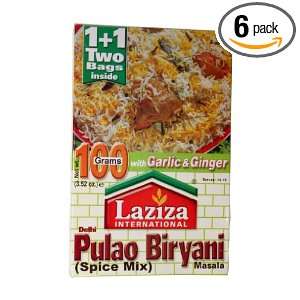 Laziza Pulao Biryani Masala, 100 Gram Boxes (Pack of 6)  