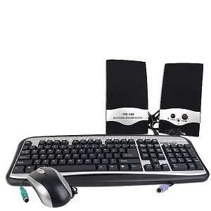  3 in 1 PS/2 Keyboard/Scroll Mouse & Speakers Kit (Black 