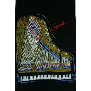   Future Primitive Grand Piano T shirt, XXL   Black Musical Instruments