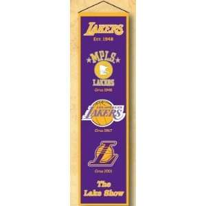  Los Angeles Lakers NBA Wool 8 X 32 Heritage Banner 