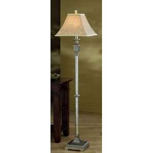  Floor Lamp with Carved Design in Antique Bronze Finish 