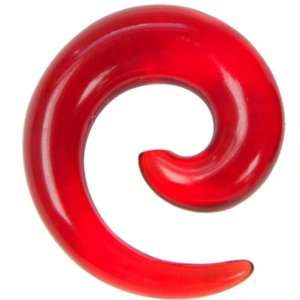  Acrylic Spiral Stretcher Red 8g   Sold as Pair Jewelry