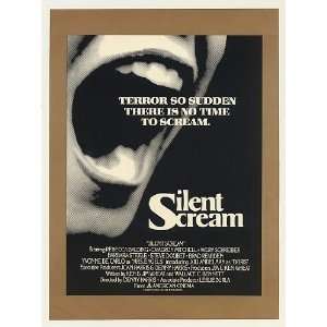  1980 Silent Scream Movie Promo Trade Print Ad (Movie 