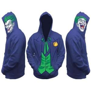Batman Joker All View Mens Zip Hooded Sweatshirt Large Size