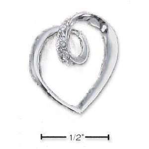   Silver Open Heart Slide Pendant CZ Loop De Loop   JewelryWeb Jewelry