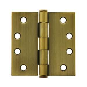   Steel Door Hinge With Button Tips in Antique Brass.