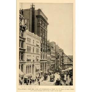 1897 Print Wall Street New York Life Insurance Trust 