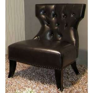 Abbyson Living LI S182 CH BRN Bentley Leather Club Chair in Dark Brown 