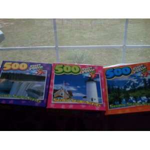  PUZZLES 3 PC SET OF 500 SCENIC SCAPES NEW IN BOX 