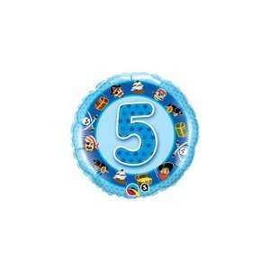    Age 5 5th Birthday Blue Pirates 18 Round Balloon Toys & Games