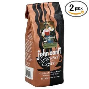 John Conti Coffee, Continental Hazelnut, Ground, 12 Ounce (Pack of 2 