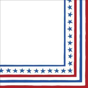  Caspari Set of 2 Red White and Blue Lunch Napkin Packages 