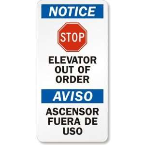  Elevator Out of Order (with graphic) (bilingual) Plastic 