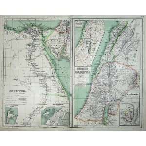  Kieperts Maps C1895 Egypt Palestine Alexandria Arabia 