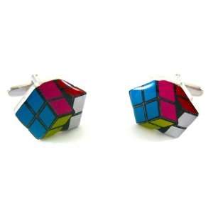  Classic Rubiks Cube Puzzle Game Cufflinks Jewelry