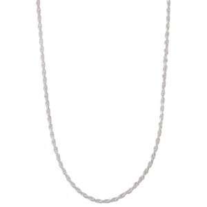   Essentials Sterling Silver 24 inch Diamond Cut Rope Chain (1.5mm