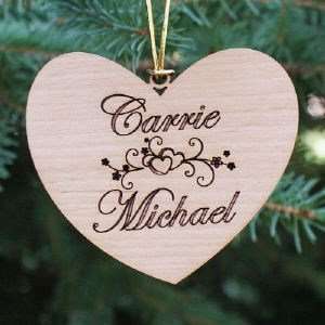    Personalized Couples Wooden Christmas Ornament