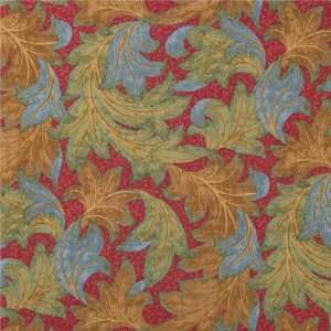  44 Wide Lily Rose Acanthus Dance Pomegranate Fabric By 