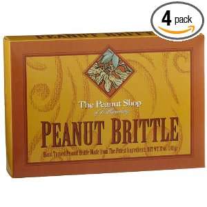   Peanut Shop of Williamsburg Peanut Brittle, 10 Ounce Boxes (Pack of 4
