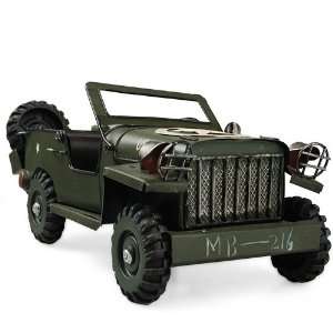   Iron Army Green Jeep Toy Model Decor USA Star MB 216 Toys & Games