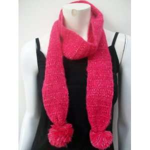  Fashionable Pom Scarf, Neck Wear, Wrap, Knitted, Bright 