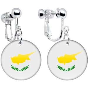  Cyprus Flag Clip on Earrings Jewelry