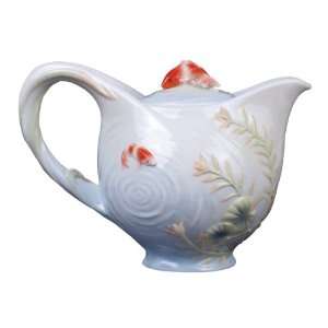 Koi Fish Porcelain Teapot 