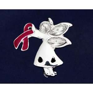  Burgundy Ribbon Pin Angel By My Side (Retail) Everything 