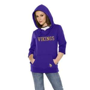  Minnesota Vikings Womens Laser Cut 3/4 Sleeve Pullover 