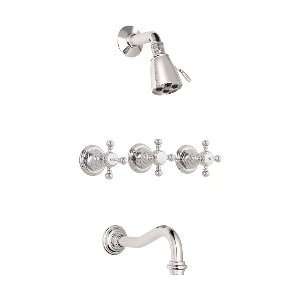   California Faucets Three Valve Tub amp Shower Set Weathered Copper