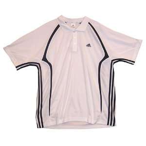  Mens Adidas 3 Stripes Polo White/Mercury Grey Sports 