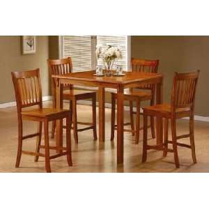  Coaster Mission style 5PC set Counter Height Table with Wood Chair 