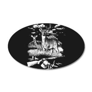   Vinyl Sticker Deer Hunting Buck Doe Rifle and Hat 