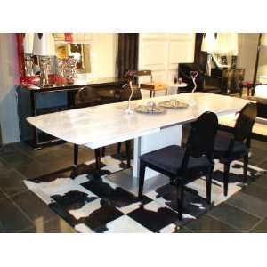    Modern White Lacquer Extendible Dining Table