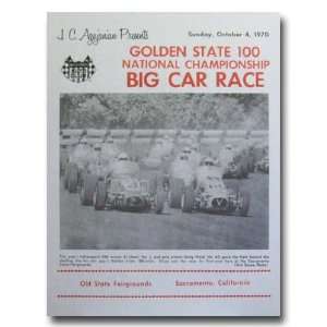 1970 Sacramento Old State Fairgrounds Big Car Racing Program Poster 