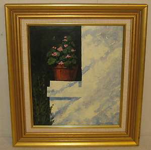   ELLENBERGER LISTED CONTEMPORARY SHADOWS FLOWER POT PAINTING  